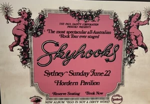 SKYHOOKS 1975 Sydney Concert Flyer A4-Sized High Quality Carded Reproduction - Picture 1 of 2