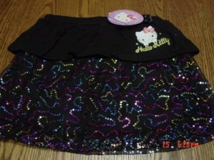 Girls Hello Kitty Ruffled Sequin Embellished Skirt - Picture 1 of 4