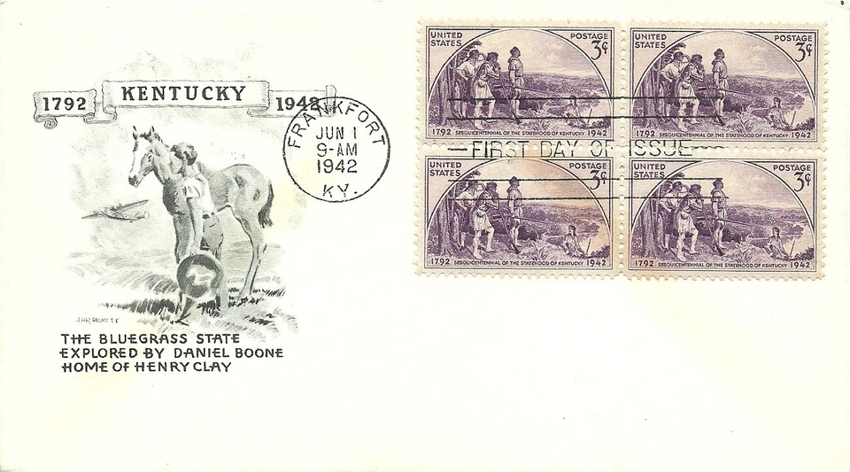 FDC 904 - 3¢ Kentucky - 6/1/1942 - Frankfort, KY - Pickett - Image 1 of 1