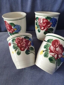 4 Becher / Milchbecher LILIEN PORZELLAN AUSTRIA ALPENFLORA Handgemalt - Bild 1 von 3