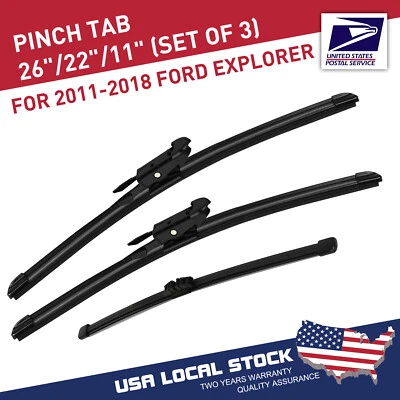 Limpiaparabrisas de repuesto 26"+22"+11" para Ford Explorer 2011-2019 Foto 1 de 4