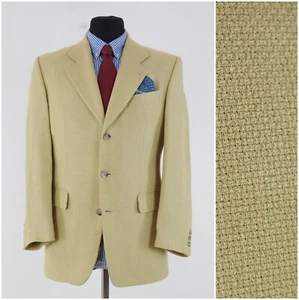 Mens Yellow Blazer 40S UK Size STONES Summer Knitted Sport Coat Jacket - Picture 1 of 13