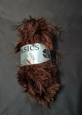 Brown Basics Venezia Eyelash Yarn Lana Grossa 50g = 90 M 100% Polyester #010 - Image 1 of 2