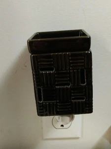 Calentador/fundidor eléctrico/iluminado/cera de pared/aceite --aroma/fragancia - porcelana marrón - Imagen 1 de 8