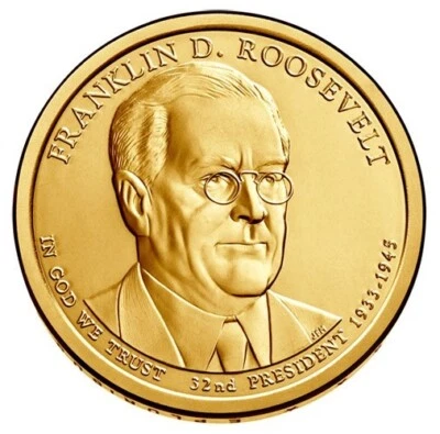 2014 D Franklin Roosevelt Presidential Dollar From Mint Roll - Image 1 of 4