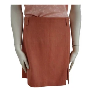 90er Vintage Skort Rock Damen L-XL Baumwollmix Burnt Orange Seitenschlitz - Bild 1 von 5