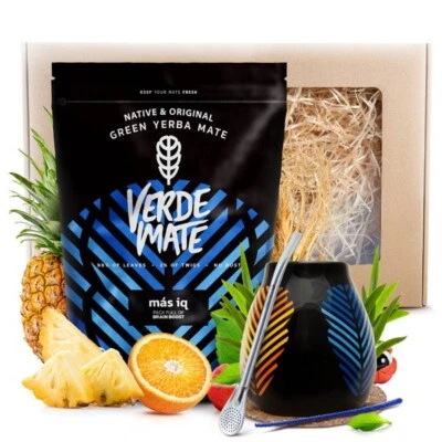 Mate Tee Verde Mate Más IQ Yerba 400g Geschenkbox Keramik Becher Geschenk 350ml - Bild 1 von 4