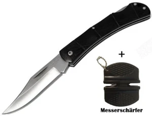 HALLER Taschenmesser mit Ebenholz Griffbeschalung Dunkelbraun + Messerschärfer - Bild 1 von 4