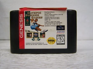 Juegos Olímpicos de Verano Sega Genesis Vintage cartucho retro solo obra de arte dañada - Imagen 1 de 3