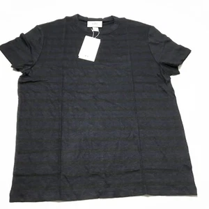 H & M Edition T-Shirt Mens Size L Black Blue Striped Shortsleeve Top Tee New  - Picture 1 of 4