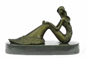 Escultura de bronce mediados de siglo Sirenita fundida caliente Navidad Navidad idea de regalo sin precio base - Imagen 1 de 10