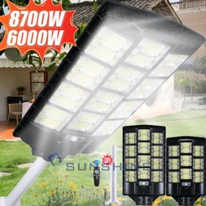 8700W LED Solar Flood Lights Outdoor Solar Street Light Dusk to Dawn Wall Lamp - Picture 1 of 47