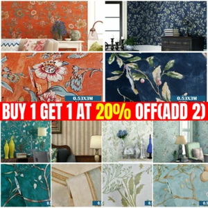 3M Self Adhesive Floral Wallpaper Living Room Bedroom Peel Stick Wall Sticker UK - Picture 1 of 25