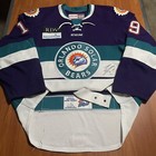 2018-19 Game Worn CCM Authentic Orlando Solar Bears ECHL Hockey Jersey Purple 56