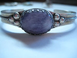 SW Carolyn Pollack Relios Sterling Silver Charoite Open Cuff Bracelet - Picture 1 of 8