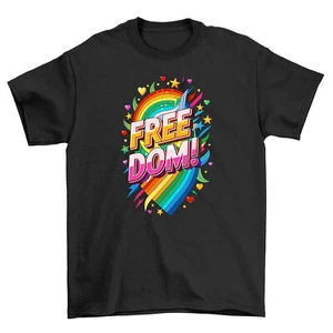 Pride_68 Rainbow Freedom Funny T-shirt - Spread Love & Laughter with this Vibran - Picture 1 of 46