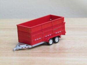 greenlight red/silver tandem axle dump trailer w/ramps 1/64 no box