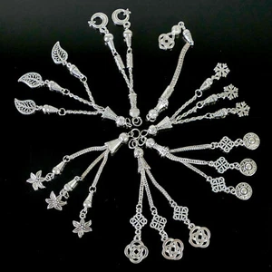 Anhänger Quaste Tassel Charm Metall 9cm silber Modellauswahl BACATUS Perlen - Bild 1 von 8