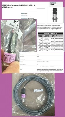 SPORLAN 952579 PRESSURE TRANSDUCER 652 PSIG + #18 AWG CABLE  PSPT0652SVSP-S R744 - Image 1 of 4
