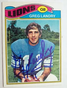 Detroit Lions Greg Landry Signed 1977 Topps Auto Card R.I.P 10/4/24 - Imagen 1 de 1