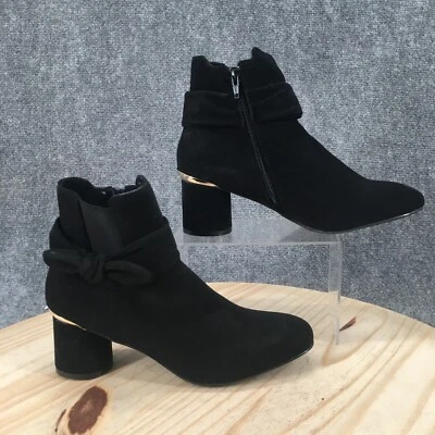 London Fog Collection Boots Womens 8.5M Jizelle Ankle Booties Black Faux Leather - Image 1 of 4