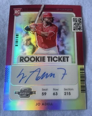 2021 Panini Contenders Jo Adell RC #121 Rookie Ticket Auto L.A. Angels - Image 1 of 2