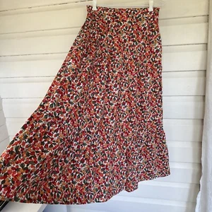MVN THE LABEL Woman Skirt Size 10 Berries Print Cotton Elastic Waist - Picture 1 of 17