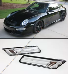 For 05-09 Porsche Carrera 991 997 LED Strip Euro Chrome Side Marker Bumper Light - Picture 1 of 3