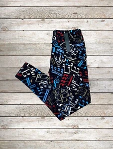 Women’s Leggings Musical Note Print Plus Size 1X-2X NWT Extra Stretchy Soft - Picture 1 of 4