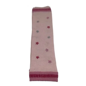 NWOT Girls Pink Knit Snowflake Print Metallic Leg Warmers Size Big Girls 9-10 - Picture 1 of 6