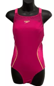 New Speedo Women Size 10 Pinnacle Cross X Back One Piece Bathers Swimsuit Pink - Picture 1 of 8