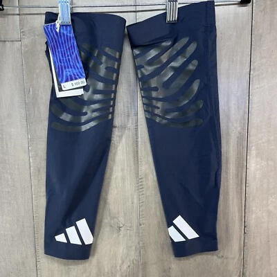 Adidas Adizero Running Sleeves Navy Blue Adult Unisex Size Large IL2451 NEW - Image 1 of 4