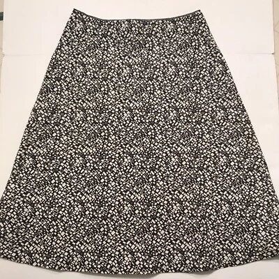 Falda informal línea A Valerie Stevens blanca y negra talla 6 para mujer Foto 1 de 4