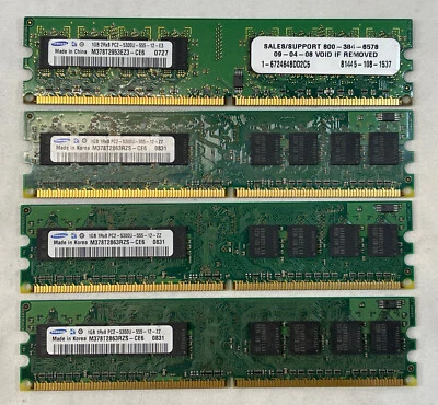 DDR2-5300 DDR2-667 4GB total (4x1GB)Ram Samsung - Image 1 of 3