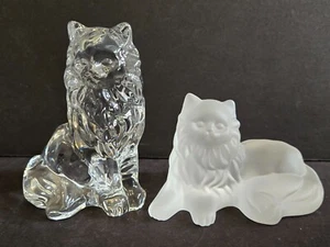 Lenox Vidrio Transparente Glamour y Gracia Gatos Esmerilados Estatuilla Cristal Alemania Caja - Imagen 1 de 11