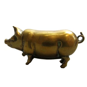 Antique Brass Bronz Big Vesta Match Box Case Unique 1900s Functional Piece - Picture 1 of 7