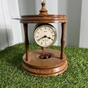 Vintage turned walnut drum cased staiger quartz mantel clock - Picture 1 of 9
