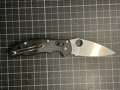 Faca de bolso dobrável Spyderco Manix 2 leve preta 3,37" borda lisa C101PBK2 - Imagem 1 de 4