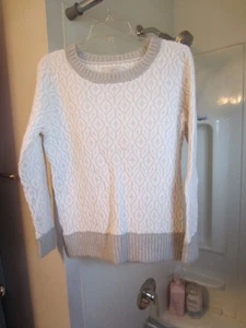 NWOT women's long sleeve winter sweater LOFT Size L Petite Mohair Ivory - Picture 1 of 14