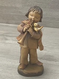 ANRI CARVED WOOD FIGURINE ORCHESTRA BOY CLARINET 6.25” - Picture 1 of 6