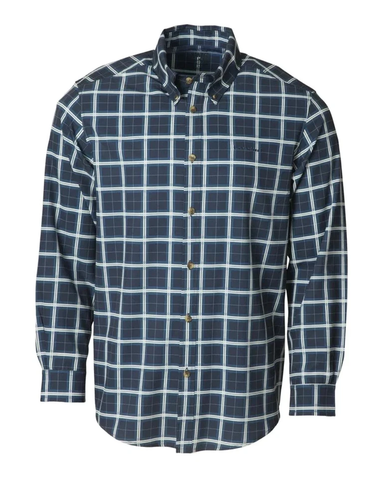 Banded Hustle Performance Dark Denim Plaid Shirt - Image 1 of 1