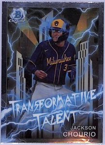 2023 Bowman Chrome Transformative Talent Jackson Chourio TT-13 Milwaukee Brewers - Bild 1 von 2