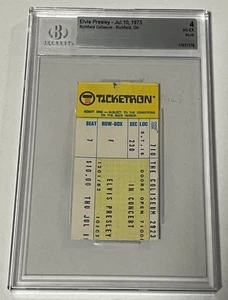 Authentisches Elvis Presley Konzert Ticket Stub mit VOLLSTÄNDIGEM NAMEN Bewertung 4 von Beckett - Bild 1 von 4