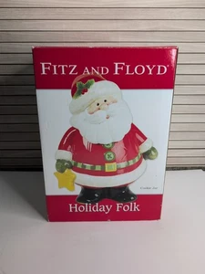 Fitz and Floyd Weihnachtsmann Keksdose Holiday Folk Santa Holding a Cookie 2009 - Bild 1 von 19