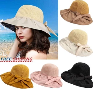 Breathable Women Beach Sun UV Protection Cap Wide Brim Fishing Bucket Hat Summer - Picture 1 of 15