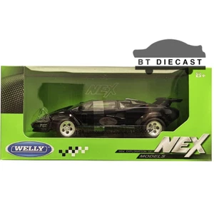 WELLY LAMBORGHINI COUNTACH LP 5000 S 1/24 DIECAST MODEL CAR BLACK 24112 - Picture 1 of 1