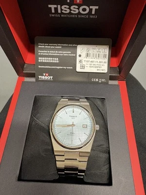 Tissot PRX Powermatic 80 Ice Blue T137.407.11.351.00 Neuwertig Full Set Box - Bild 1 von 4