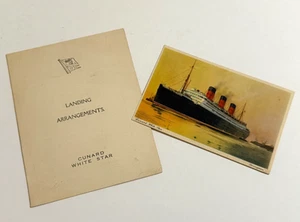 Cunard White Star, Landearrangements - RMS Berengaria Karte und Postkarte 1930er - Bild 1 von 6