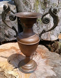 Vintage 1950’s Mid Century Hammered Copper Amphore Vase 12"×8.5" - Bild 1 von 21