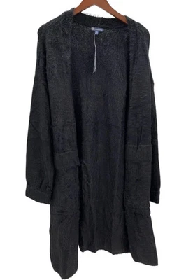 Abrigo negro de hilo de pestañas Democracy para mujer Foto 1 de 2